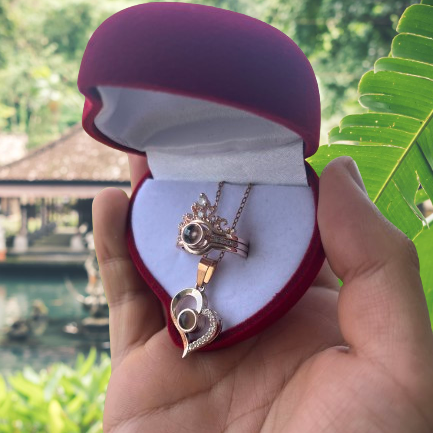 💝 Combo Collar + Anillo + Caja de Regalo: Te Amo en 100 Idiomas 💝